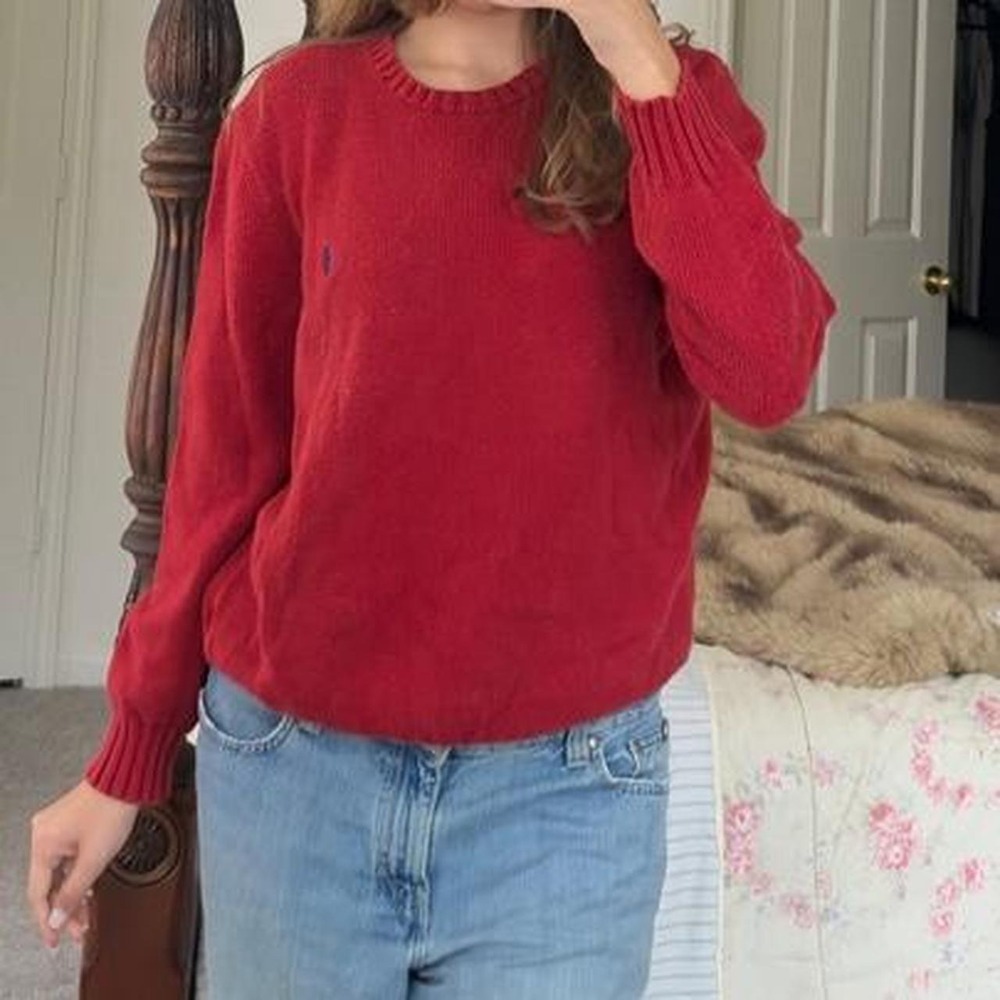 Vintage Polo by Ralph Lauren red crewneck sweater - Picture 6 of 8